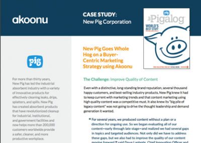 [Case Study] New Pig Goes Whole Hog on a Buyer-Centric Marketing Strategy using Akoonu
